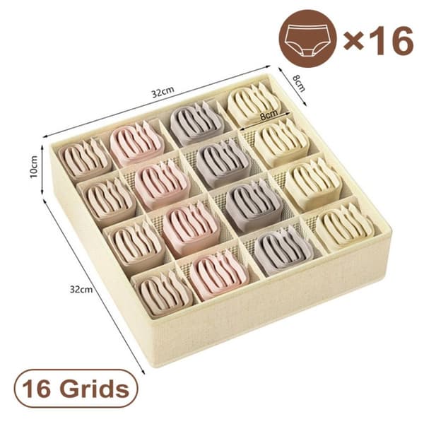 Underkläder Förvaringsbox Byxor Klassificering Låda LJUSGRÅ - high quality light grey 7Grids-7Grids