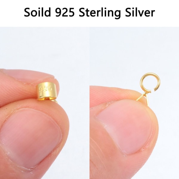 925 Sterling Silver hänge Lås Halsband Lås GULD STÄNGD - on stock Gold Closed Loop-Closed Loop