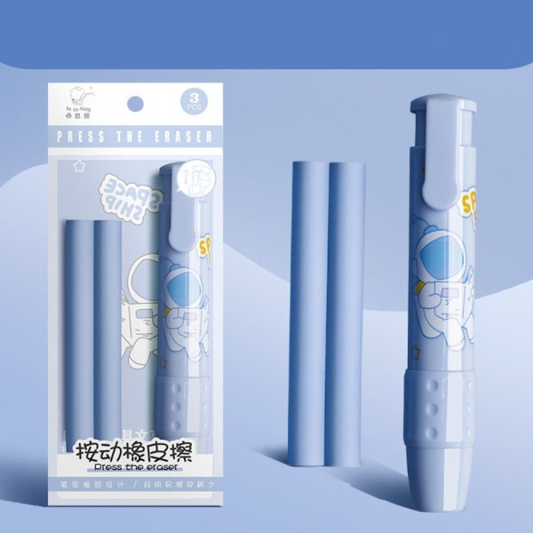2kpl Pen Eraser Mekaaninen pyyhekumi SININEN - varastossa Blue