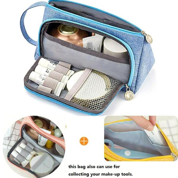 Suuri penaali Case Pouch Makeup Kosmetiikkapussit Järjestäjä - korkea laatu Blå 21x11.5cm
