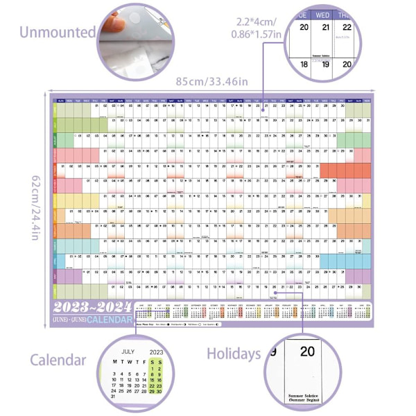 Mid-Year Calendar Mid-Year Wall Calendar Wall Planner - on stock