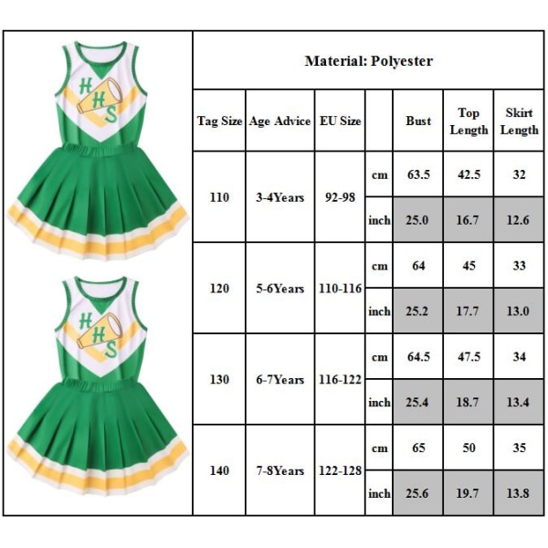 Stranger Things 4 Girl klänning Summer Princess Party Dress Set - on stock 110cm