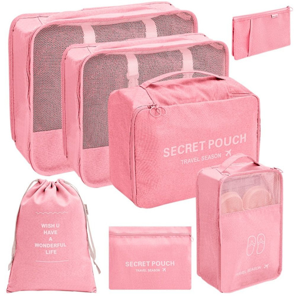 Kompressibla förpackningskuber Vattentät förvaringsväska ROSA - high quality pink
