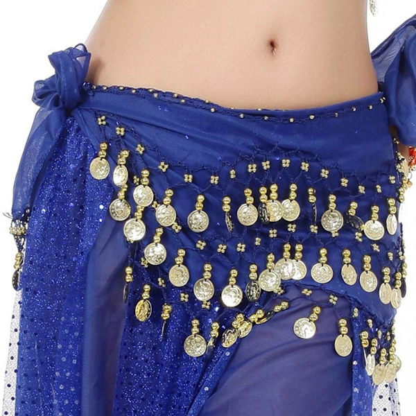 Magdansbälte Höfthalsduk SAPPIRBLÅ - stock Sapphire blue