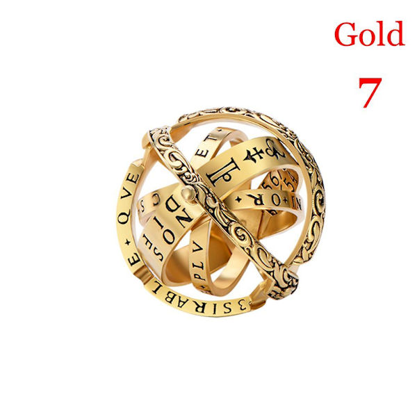 Astronomisk kulring Fingerringar Roterande Clamshell GULD 7 - high quality