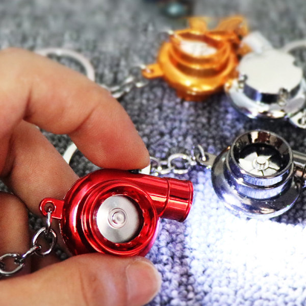 Elektrisk Mini Turbo Nyckelring Spinning Turbin Key - high quality Orange one size