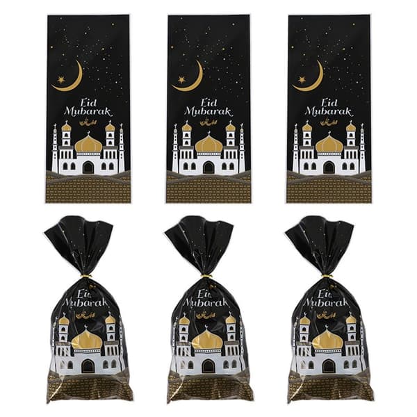50st Eid Mubarak Presentpåsar Plastpåse BLÅ - high quality Blue