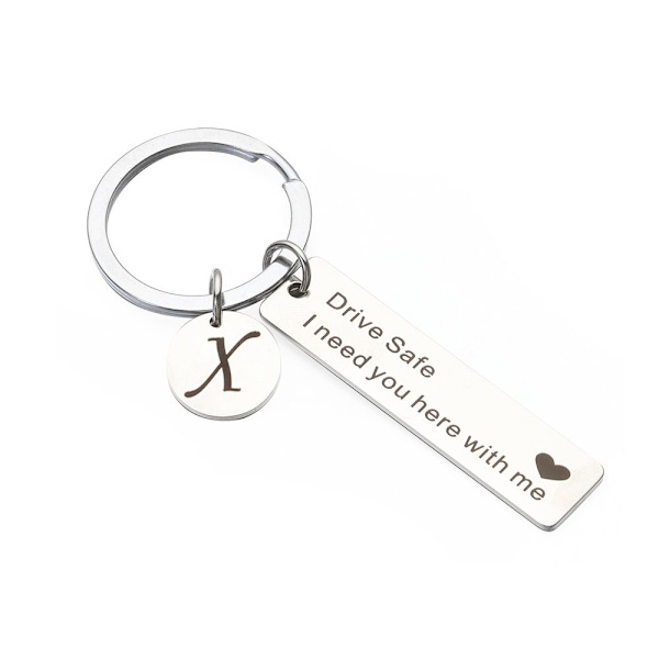 Drive Safe Keychain A-Z 26 Initials Letters Avaimenperä - korkea laatu