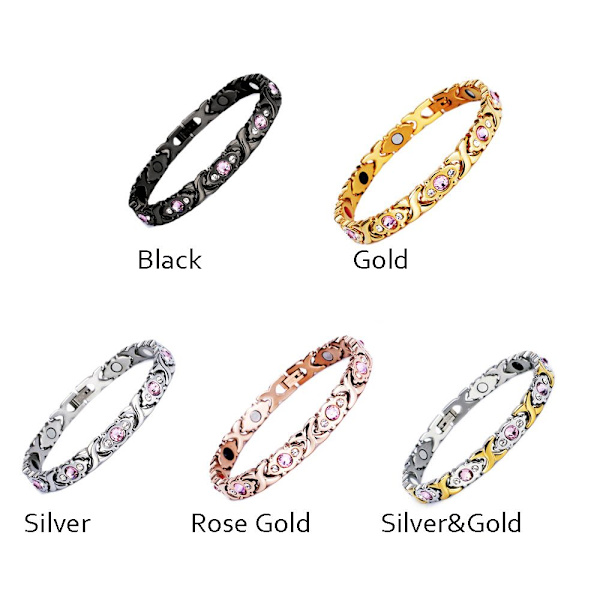 Magnetisk terapi Armband Avtagbar armring SILVER&GULD - stock