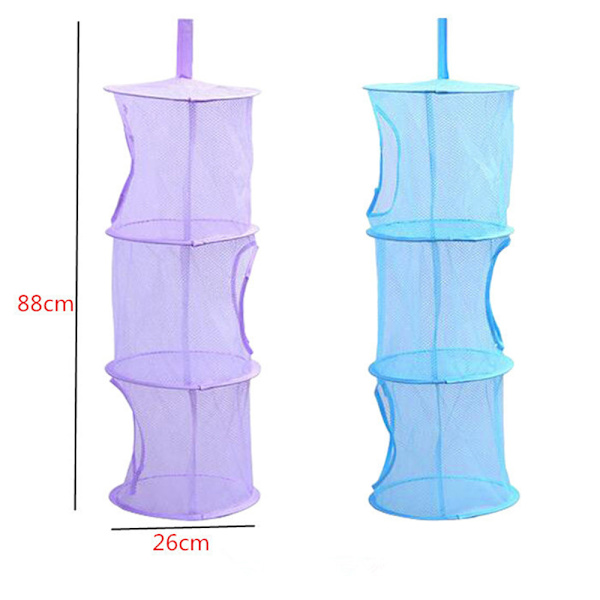 Riippuva säilytyspussi 3 Tier Mesh Net Kids Bathroom Organizer - korkealaatuinen Blue