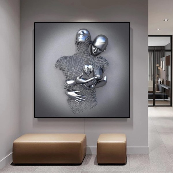 Lovers Kram Metallfigur Staty Canvas Målning Väggkonstdekor - spot försäljning