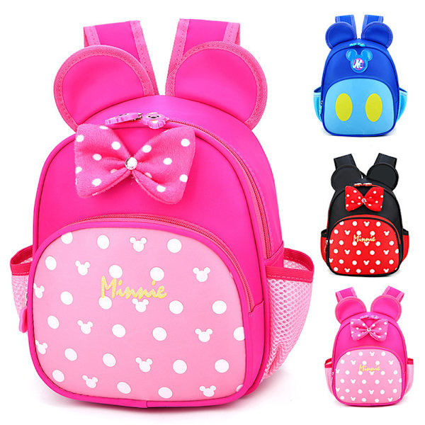 Junior Backpack Small Ear Bookbag Anime Cartoon Schoolbag - varastossa Rose red