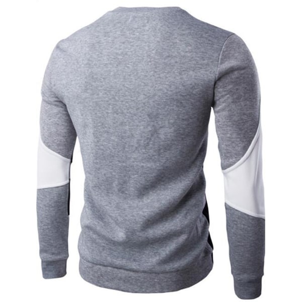 Miesten Casual pitkähihainen T-paita Klassinen värisovituspaita - spot-myynti grey M