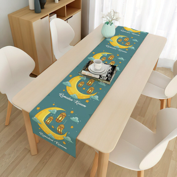 Mubarak Table Runner Ramadan Muslim Decorative Cloth - varastossa