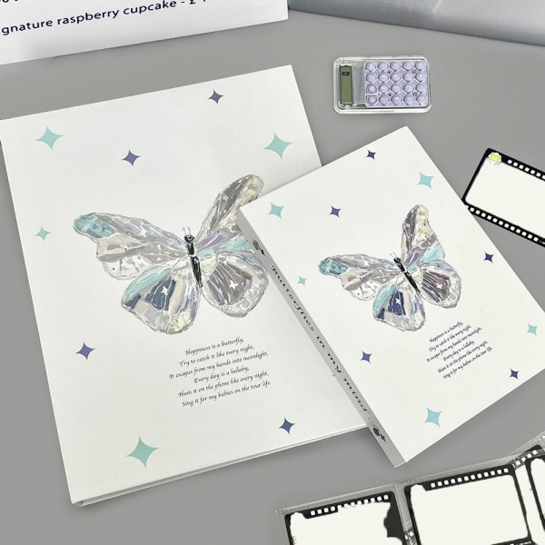 Butterfly A4/A5 Pärm Fotokortshållare A5BLACK FJÄRIL SVART - on stock A5Black Butterfly