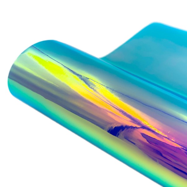 Itsekiinnittyvä vinyylirulla holografinen opaali väriä vaihtava SININEN - spot-myynti blue 12x10inch