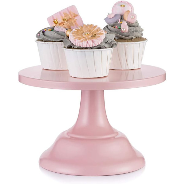Rosa tårtställ Bröllopsdessert Cupcake 22 cm Runt tårtställ för Afternoon Tea Födelsedagsfest Bröllopsdag Baby Shower - high quality