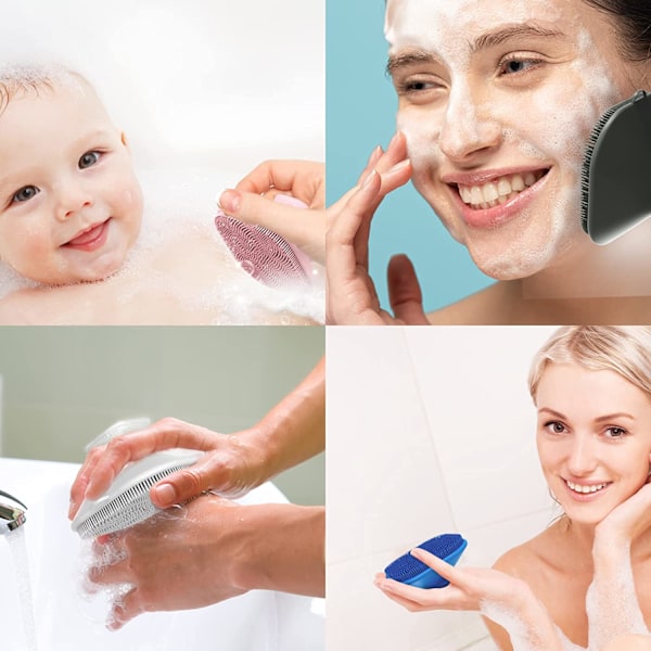 Mini silikon ansiktsscrubber exfoliatorborste, svart - spot försäljning