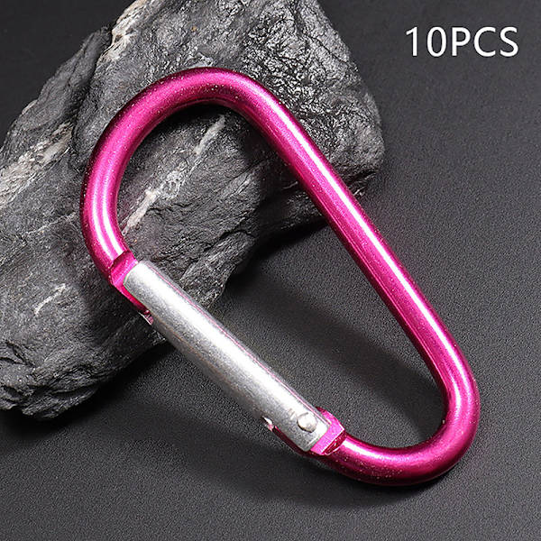 Karbinhake Nyckelring Aluminiumlegering D-ring Spänne Spring Carabin - on stock Rose red