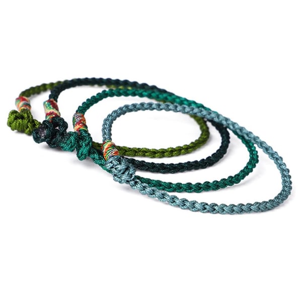 Buddhist Knots Rannekoru Weave Rannekoru BLACK GREEN-17CM - korkea laatu