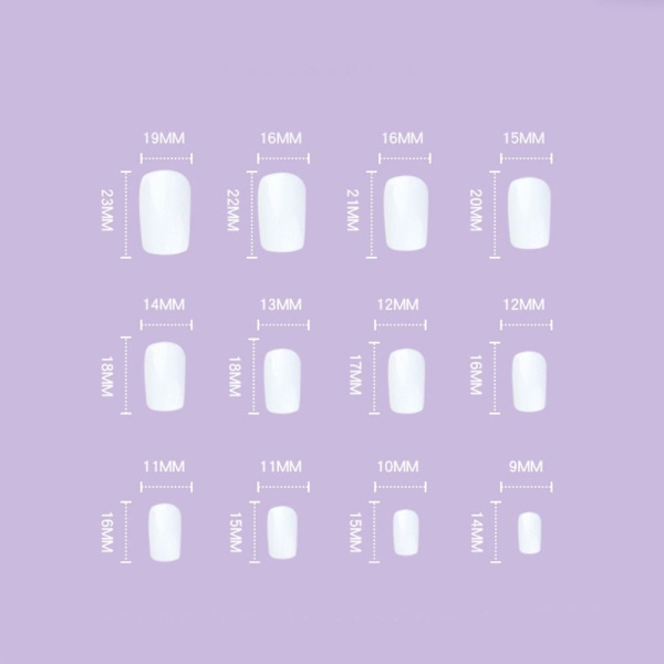 24 kpl Fake Nails Long French Ballerina - spot ale LF285