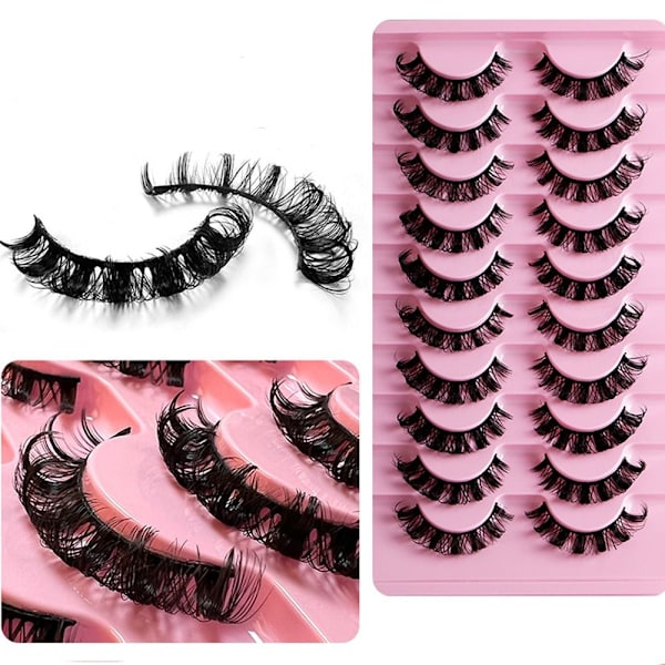 10 Pairs Lashes DD Curl Russian Volume Mink Hair Falske øyevipper - high quality