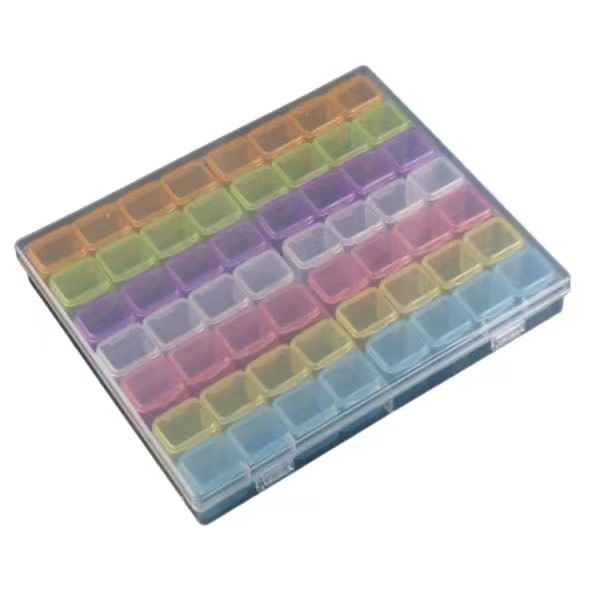 28/56 Grids Beads Storage Box, Art Rhinestone Tools - on stock multicolour 28 compartment storage box