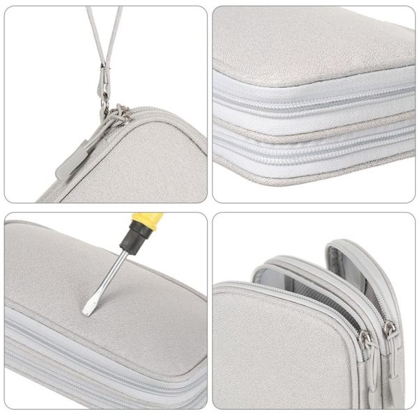 Kuulokkeet Kaapelilaukku Lataus Aarrelaukku VAALEANHARMAA 19 X11 X6.5CM - korkea laatu Light Grey 19 x11 x6.5cm
