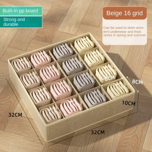 Underkläder Förvaringsbox Byxor Klassificering Låda LJUSGRÅ - high quality light grey 7Grids-7Grids