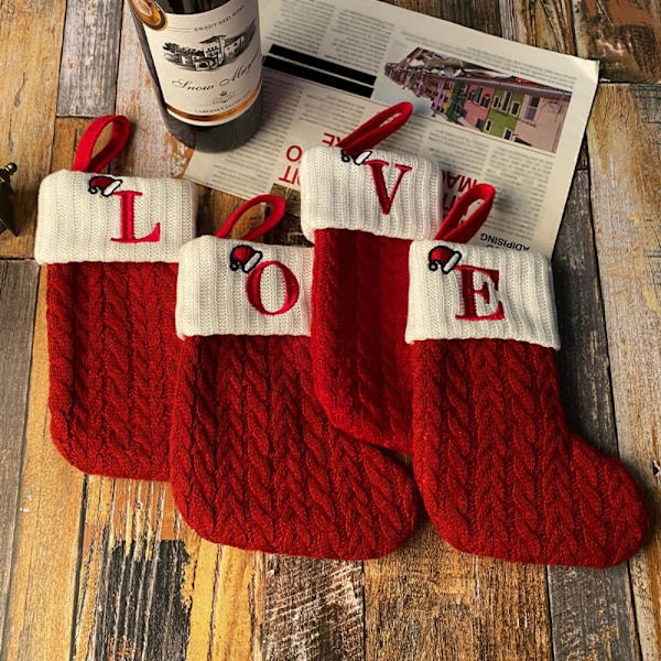 Letter Christmas Stocking Candy Gift Bag - varastossa H