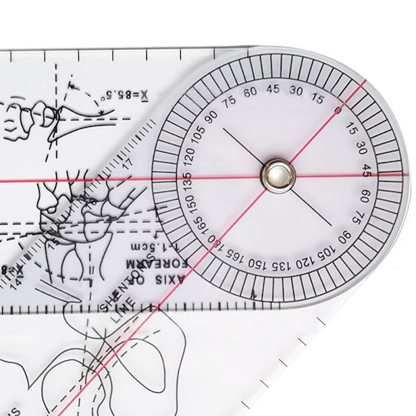 Moniviivainen Goniometer Protractor Ortopedian työkalu - varastossa 1pc