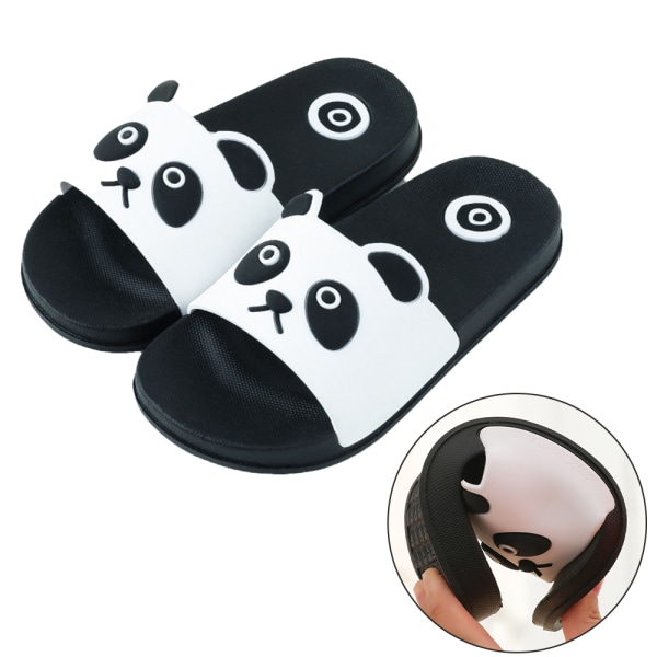 Barn Panda Slide Sandaler Pojkar Flickor Strandtofflor Halkfria - high quality 24*25