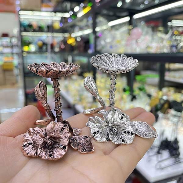 Kukkaesittelytelineen pidike Crystal Ball Base SILVER - varastossa Silver