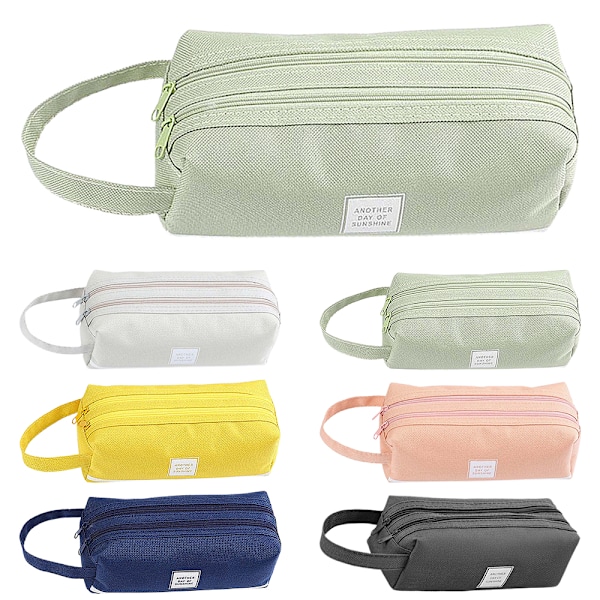 Pennfodral med dubbel canvas dragkedja för barn, case - spot sales Deep gray