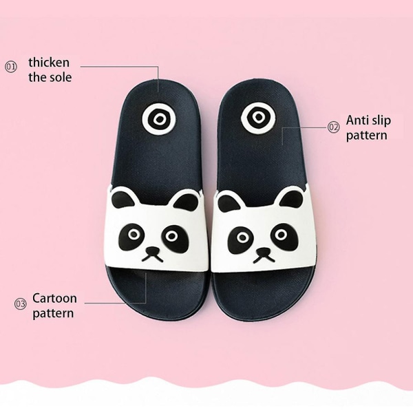 Barn Panda Slide Sandaler Pojkar Flickor Strandtofflor Halkfria - high quality 24*25