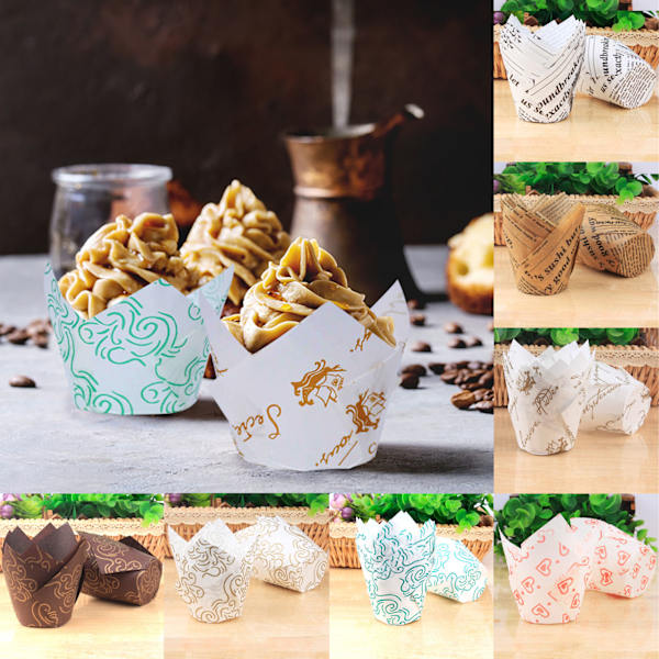 50Pack Bakplåtspapper Cupcake Liners,16,5*8*5cm - high quality