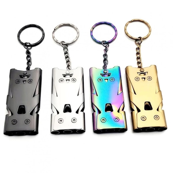 Double Pipe Whistle High Decibel MULTICOLOR - stock multicolor