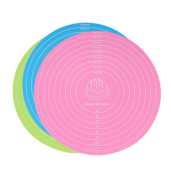 12 tum Tårta skivspelare Pad Silikon Bakmatta ROSA - spot sales pink