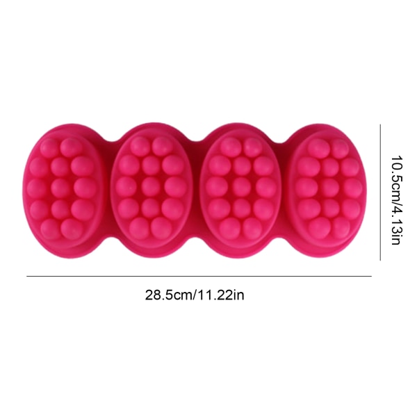 4 hierovaa silikonisaippua muottia tee-se-itse-hierontasaippuaa varten - varastossa rose red