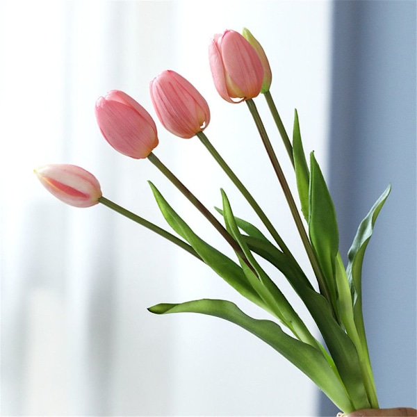 Konstgjorda Blommor Tulpaner Bukett VIT - high quality white