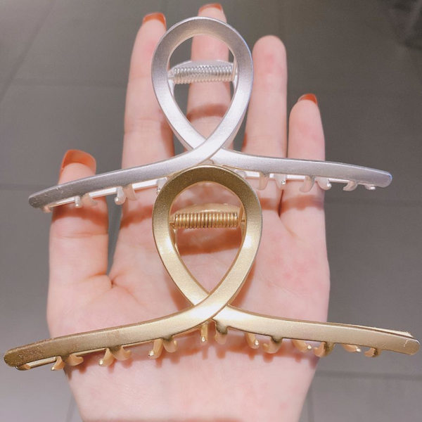 1 förpackning stora metallhårklämmor ihåliga Halkfria hårklämmor - high quality gold One-size