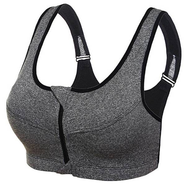 Naisten etuvetoketju urheiluliivit Alusvaatteet Iskunkestävä Fitness Vest - korkea laatu grey 2XL