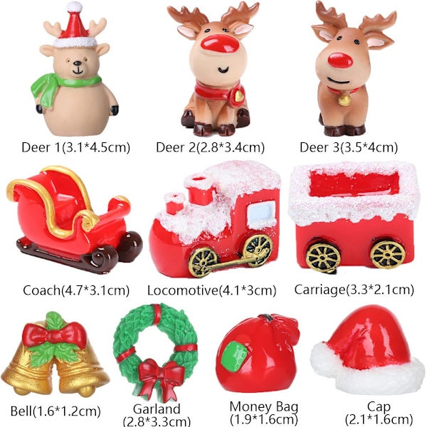 1st Julfigurer Miniatyrsnögubbe Jultomten JULTRÄD - high quality