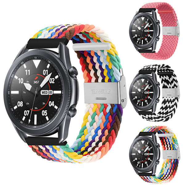 20 mm/22 mm rannerengas Samsung Galaxy Watch Classic -rannekorulle - varastossa black and white 20mm