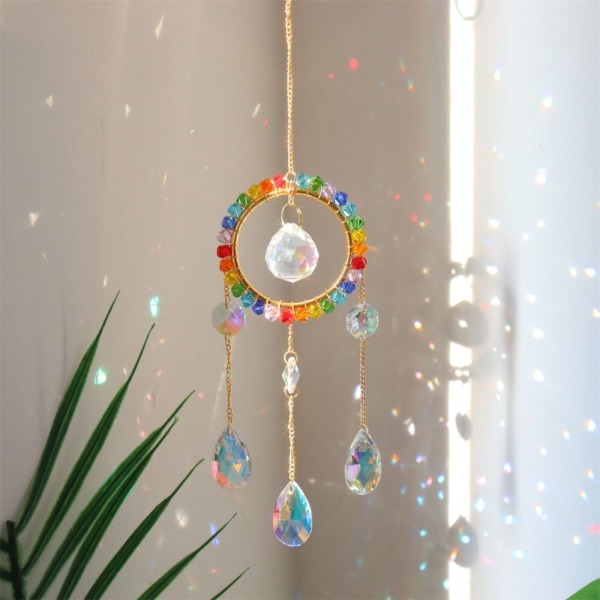 Crystal Sun Catchers Rainbow Prisms Pendant ROUND - varastossa