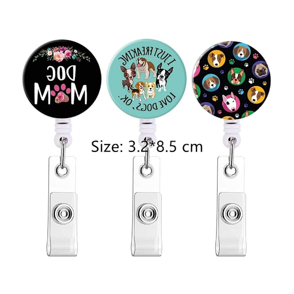 3-osainen sisäänvedettävä avaimenperä Badge Holder - korkealaatuinen