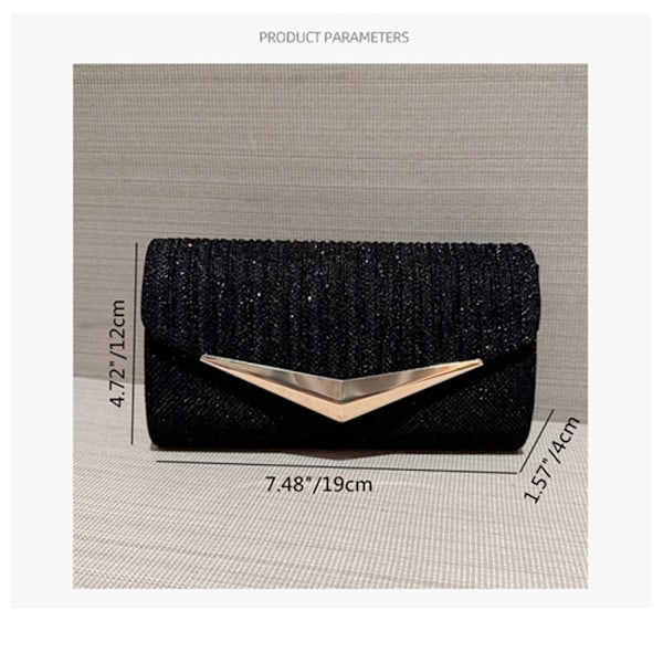 Evening Bags Dinner Bag MUSTA - korkea laatu black