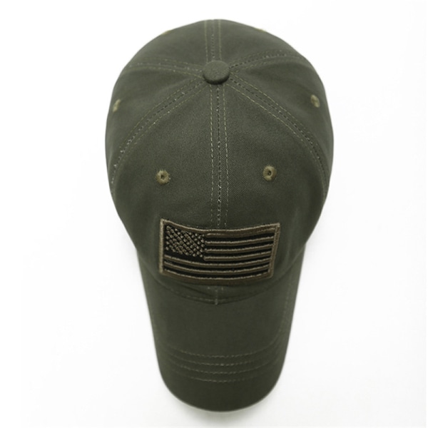 Amerikansk Flaggarmé Baseball Hattar för Män Utomhus Casual Cap - stock Army Green