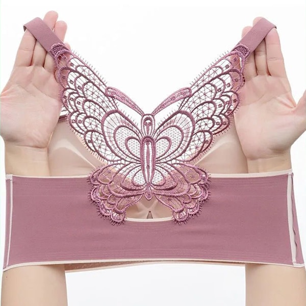 ode Langaton T-paita Rintaliivit naisille Pitsi Sexy Butt-erfly Back - varastossa red M