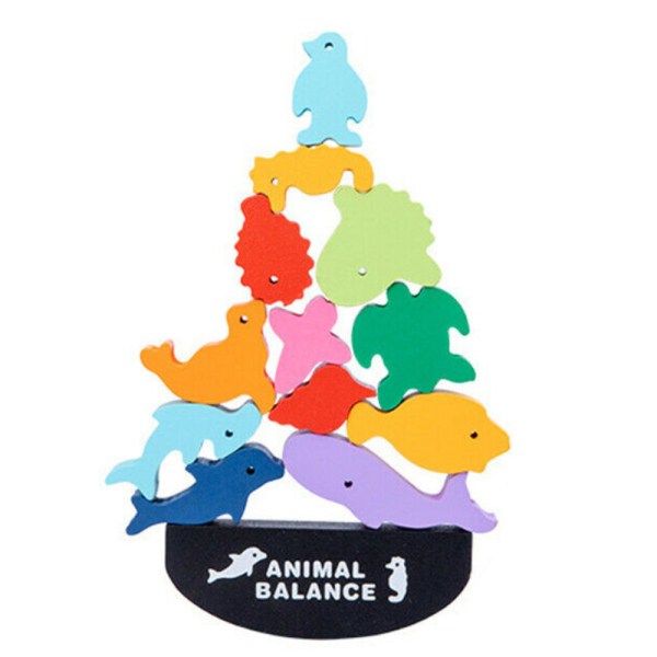 Barn Montessori Trä Djur Balans Blocks Brädspel - spot sales animal